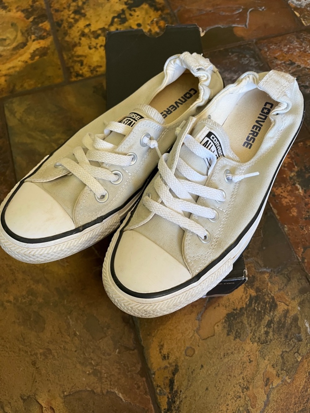 Converse White Low-Top Canvas Slip-On Sneakers Chuck Taylor